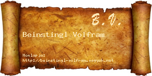Beinstingl Volfram névjegykártya